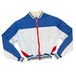 Vtg Campus Outerwear Track Jacket XL Red White Blue USA 80s GUC Athletic Gym